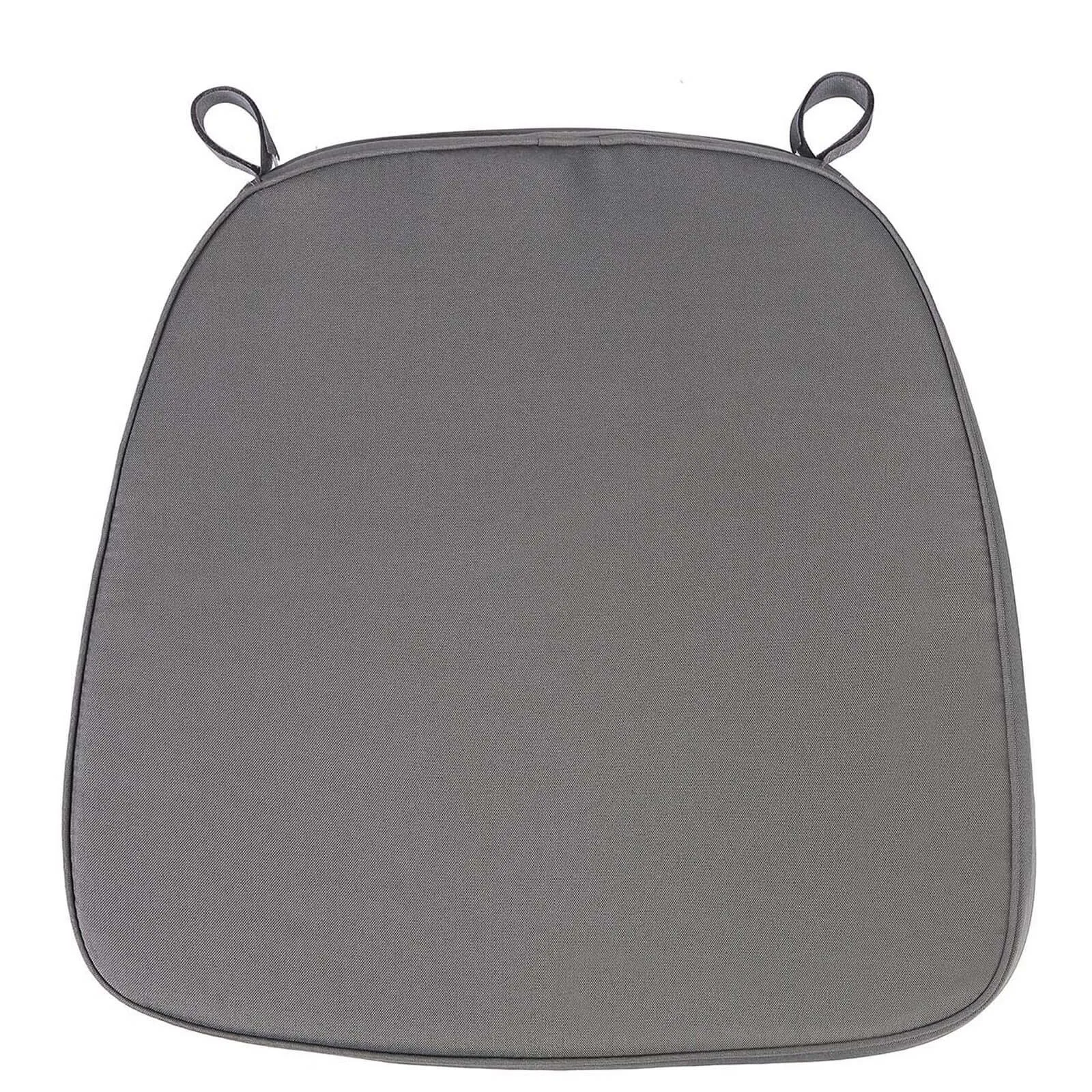 1.5" Thick Charcoal Gray Chiavari Chair Pad, Memory Foam Seat Cushion With Ties and Removable Cover