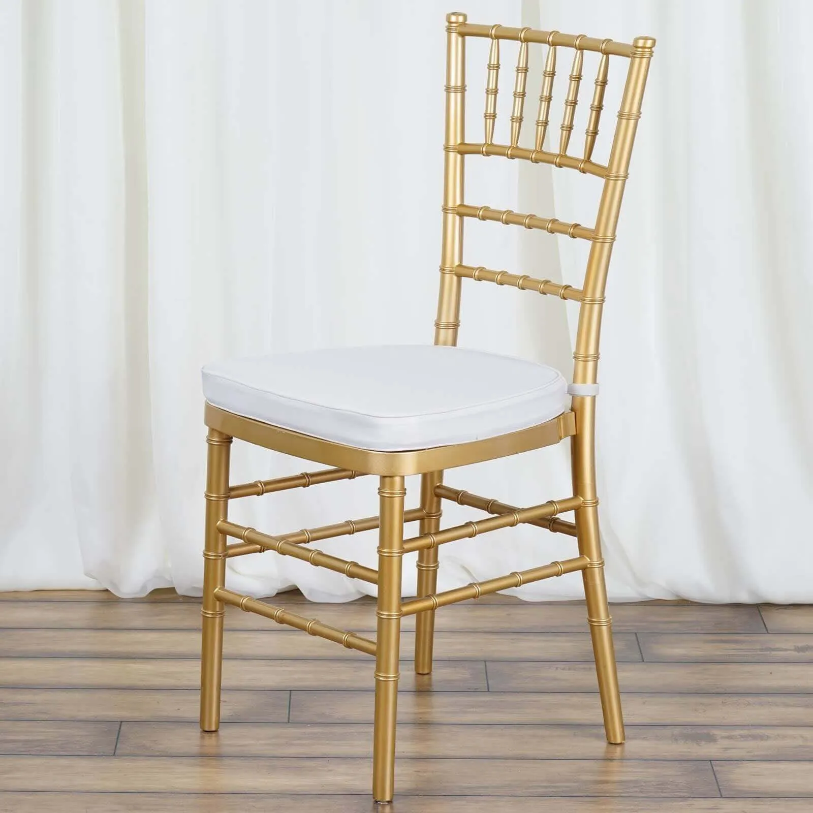 1.5" Thick Silver Chiavari Chair Pad, Memory Foam Seat Cushion With Ties and Removable Cover