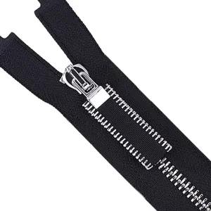 #5 Fancy Silver Metal Teeth Runner Fashionable Zipper for Jackets
