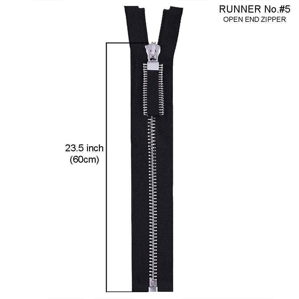 #5 Fancy Silver Metal Teeth Runner Fashionable Zipper for Jackets