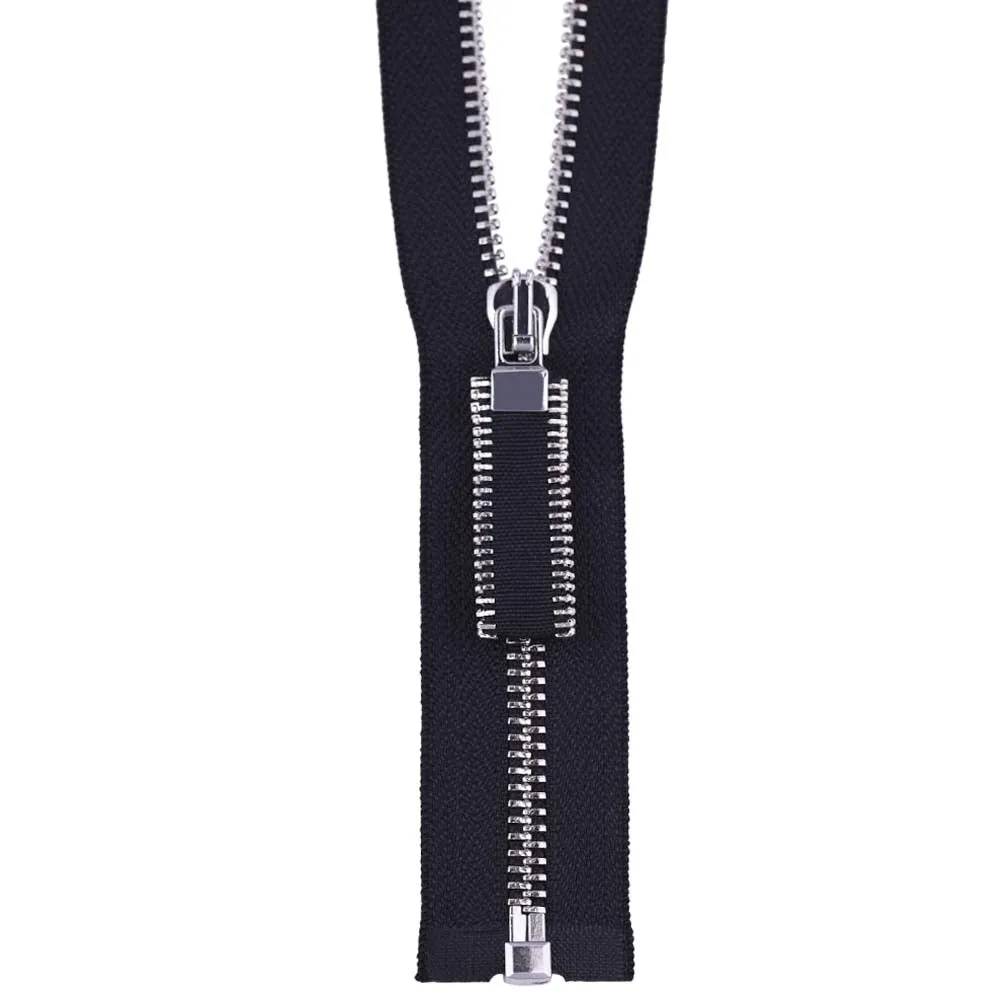#5 Fancy Silver Metal Teeth Runner Fashionable Zipper for Jackets