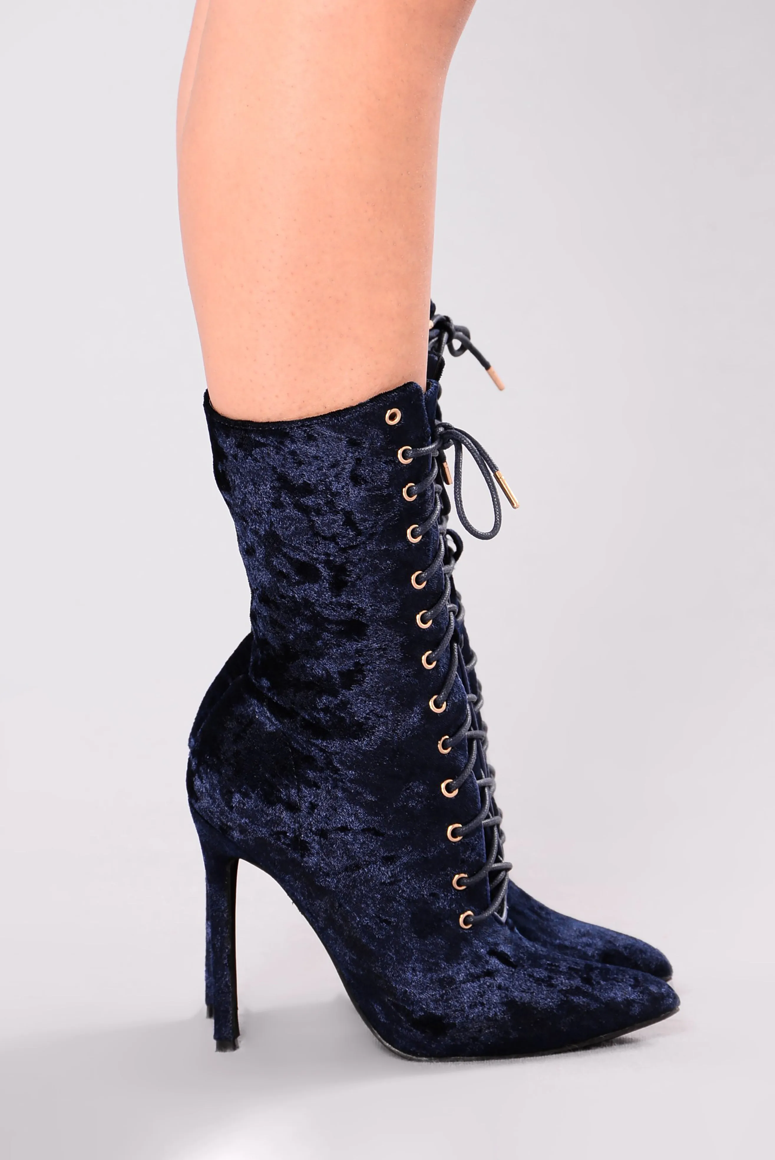 Alice Lace Up Bootie - Navy