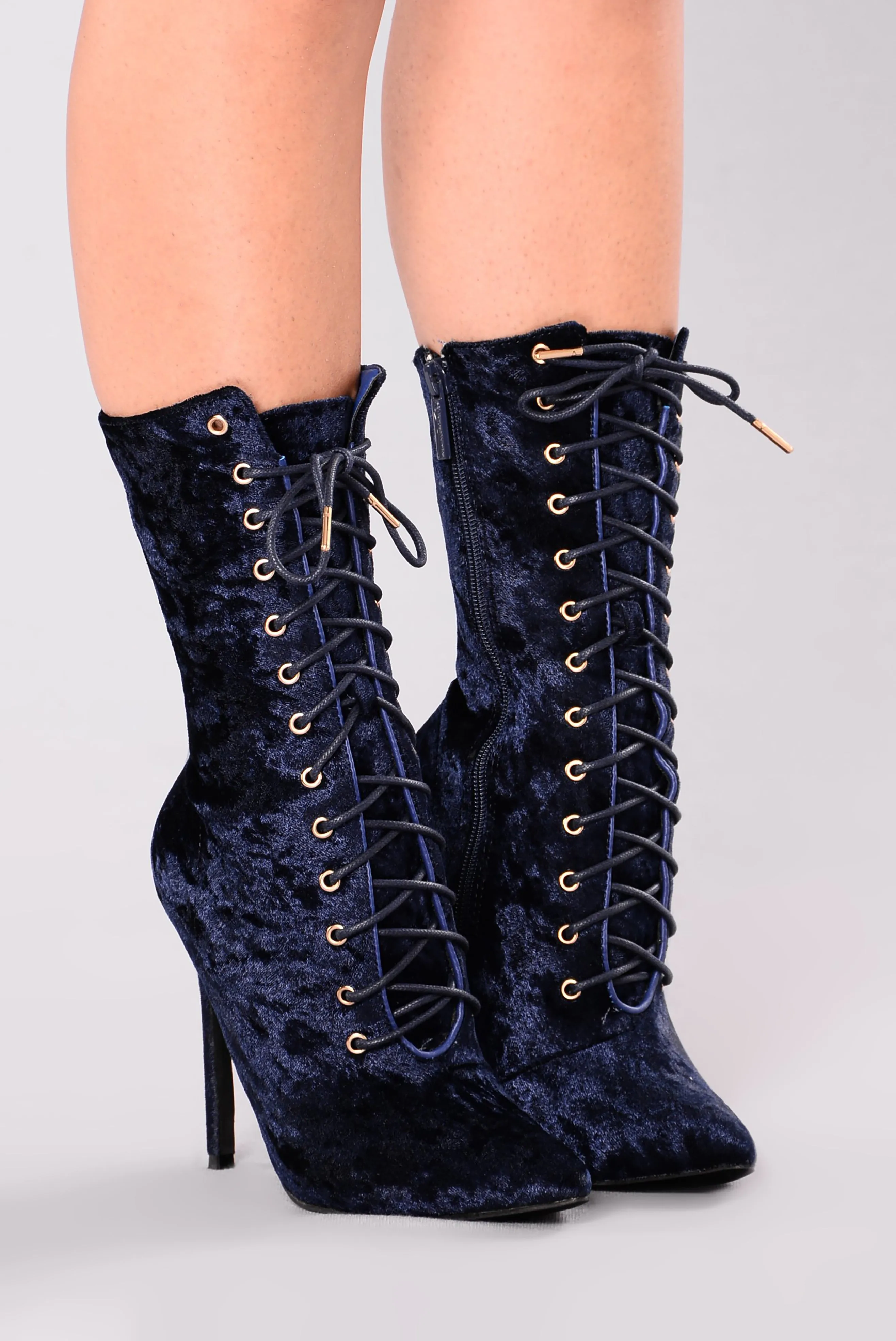 Alice Lace Up Bootie - Navy