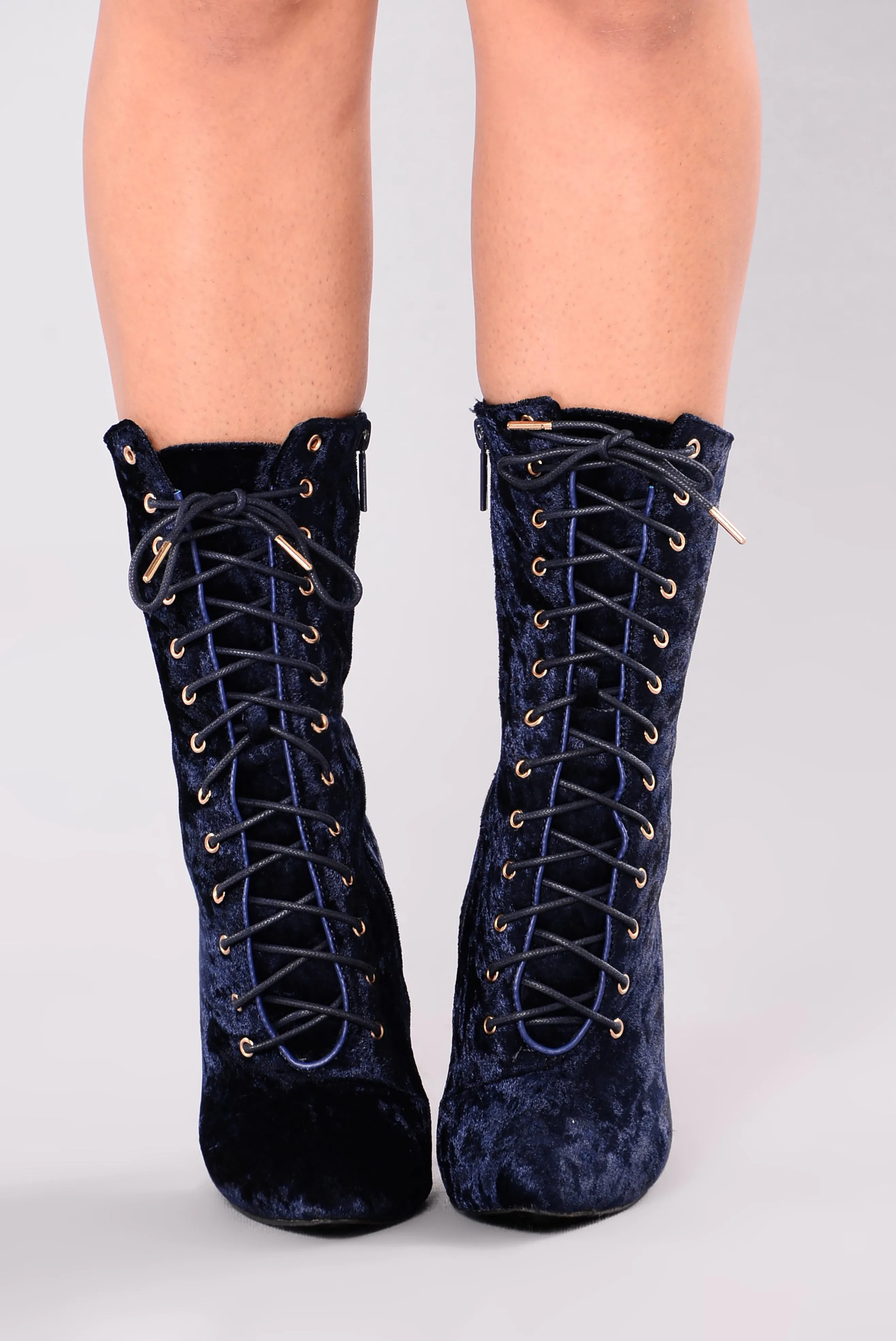 Alice Lace Up Bootie - Navy