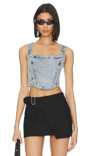 ALLSAINTS Charli Corset Top in Blue