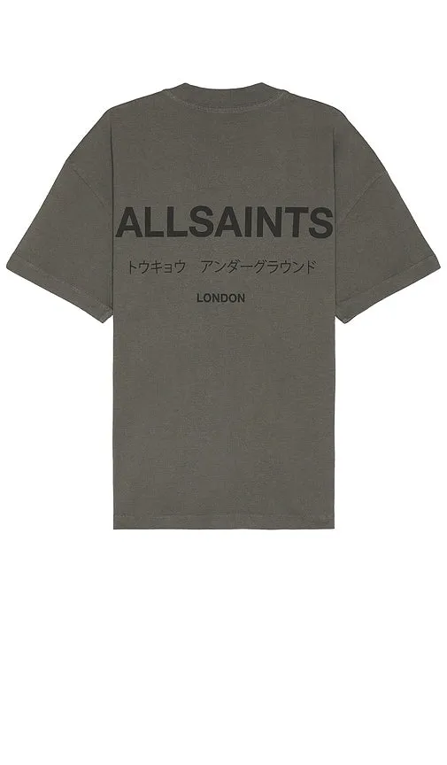 ALLSAINTS Underground Short Sleeve Crew in Grey