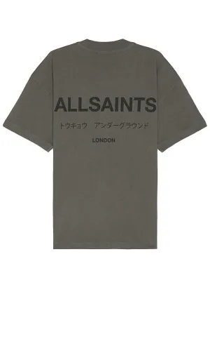 ALLSAINTS Underground Short Sleeve Crew in Grey