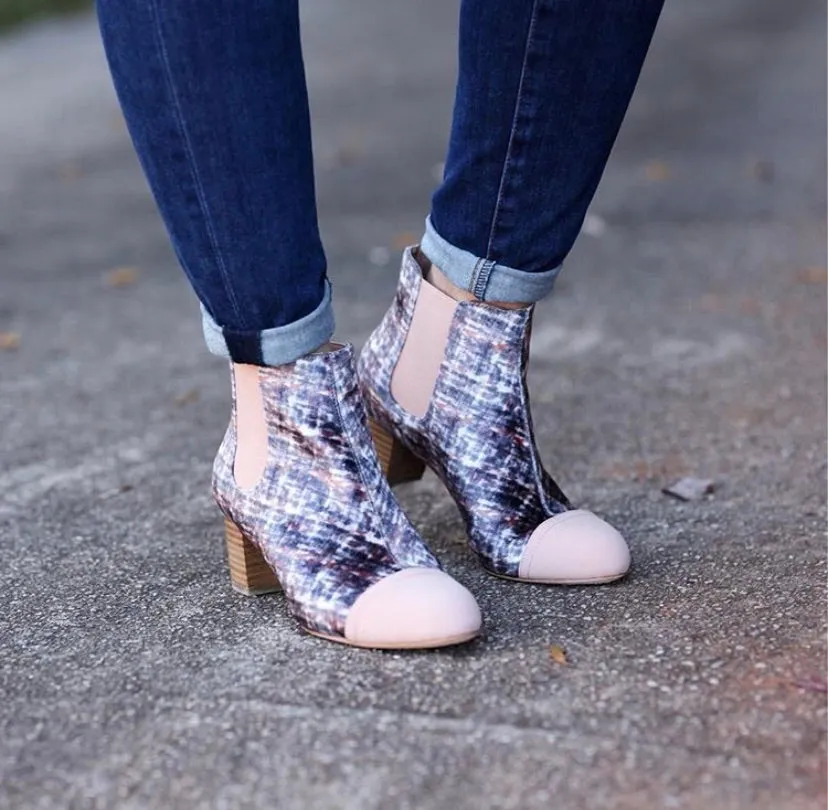 Anthropologie Velvet Booties- Size 8