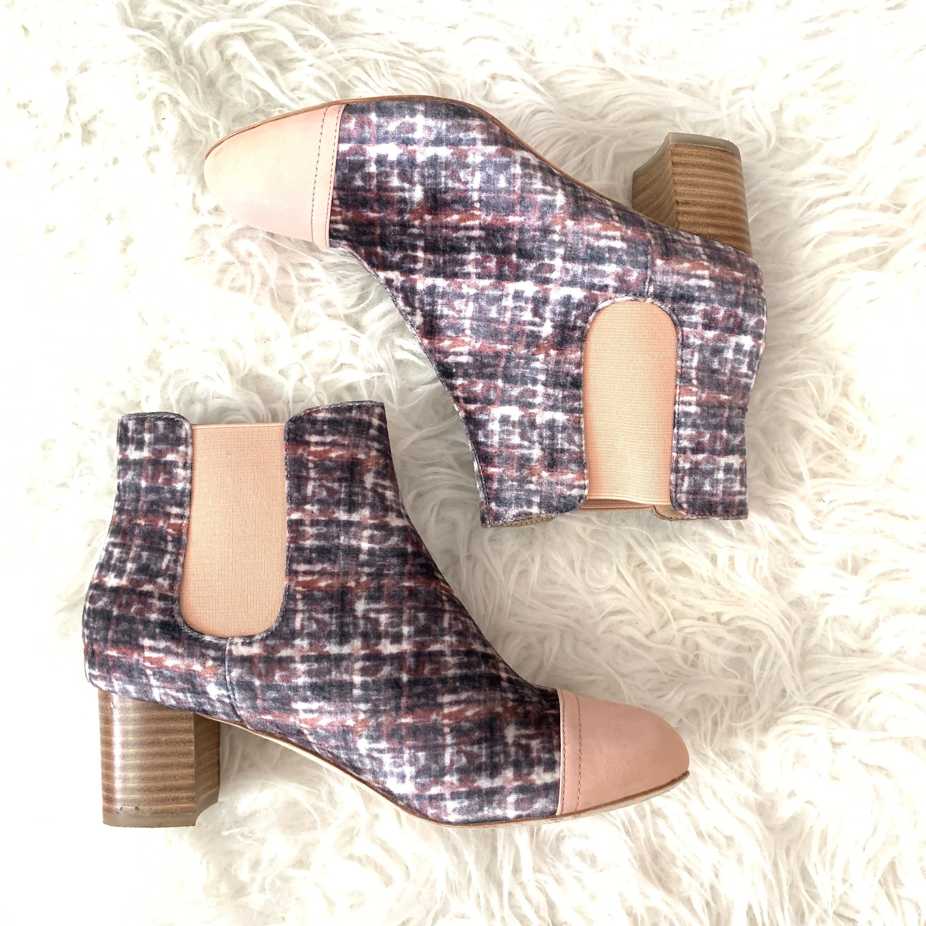 Anthropologie Velvet Booties- Size 8
