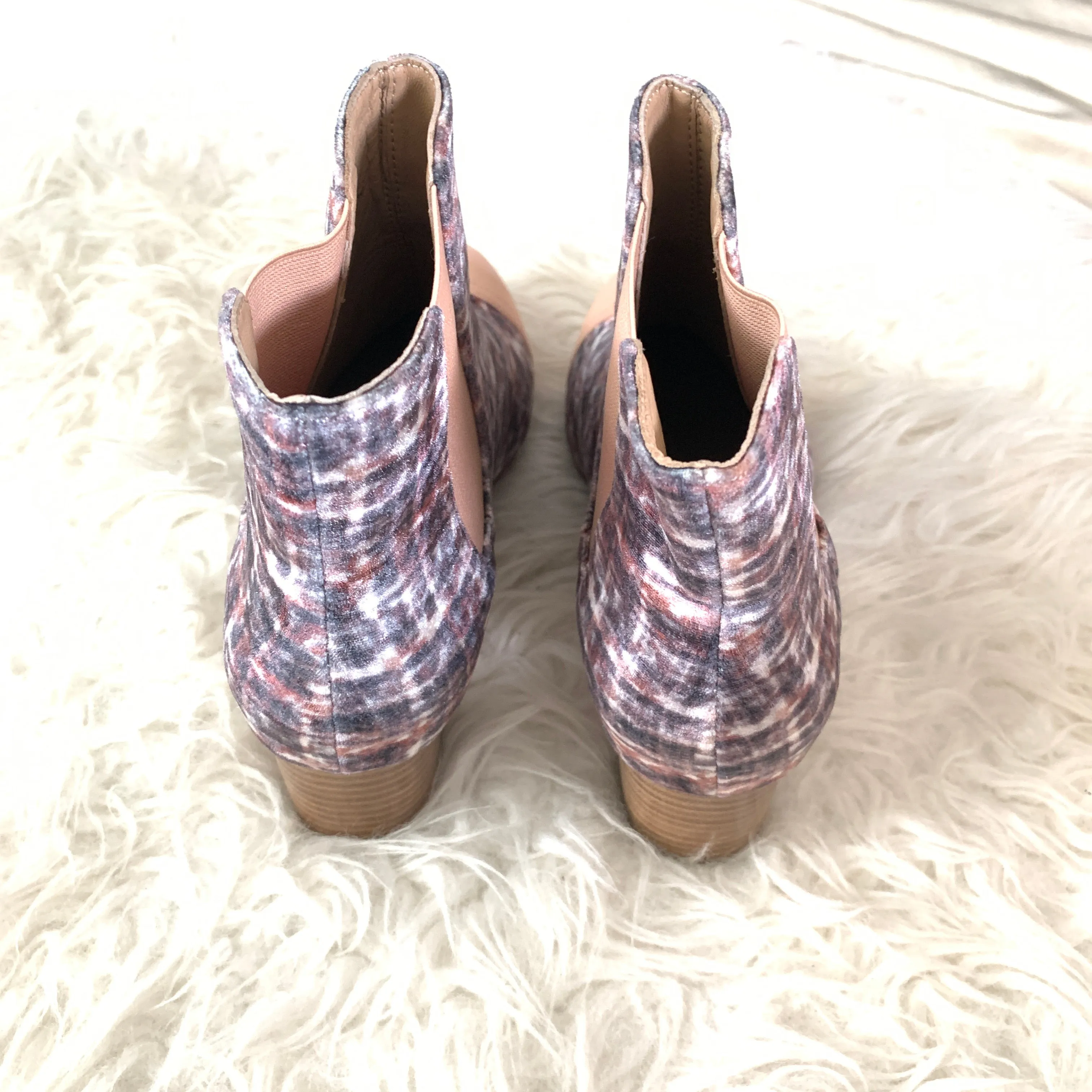 Anthropologie Velvet Booties- Size 8