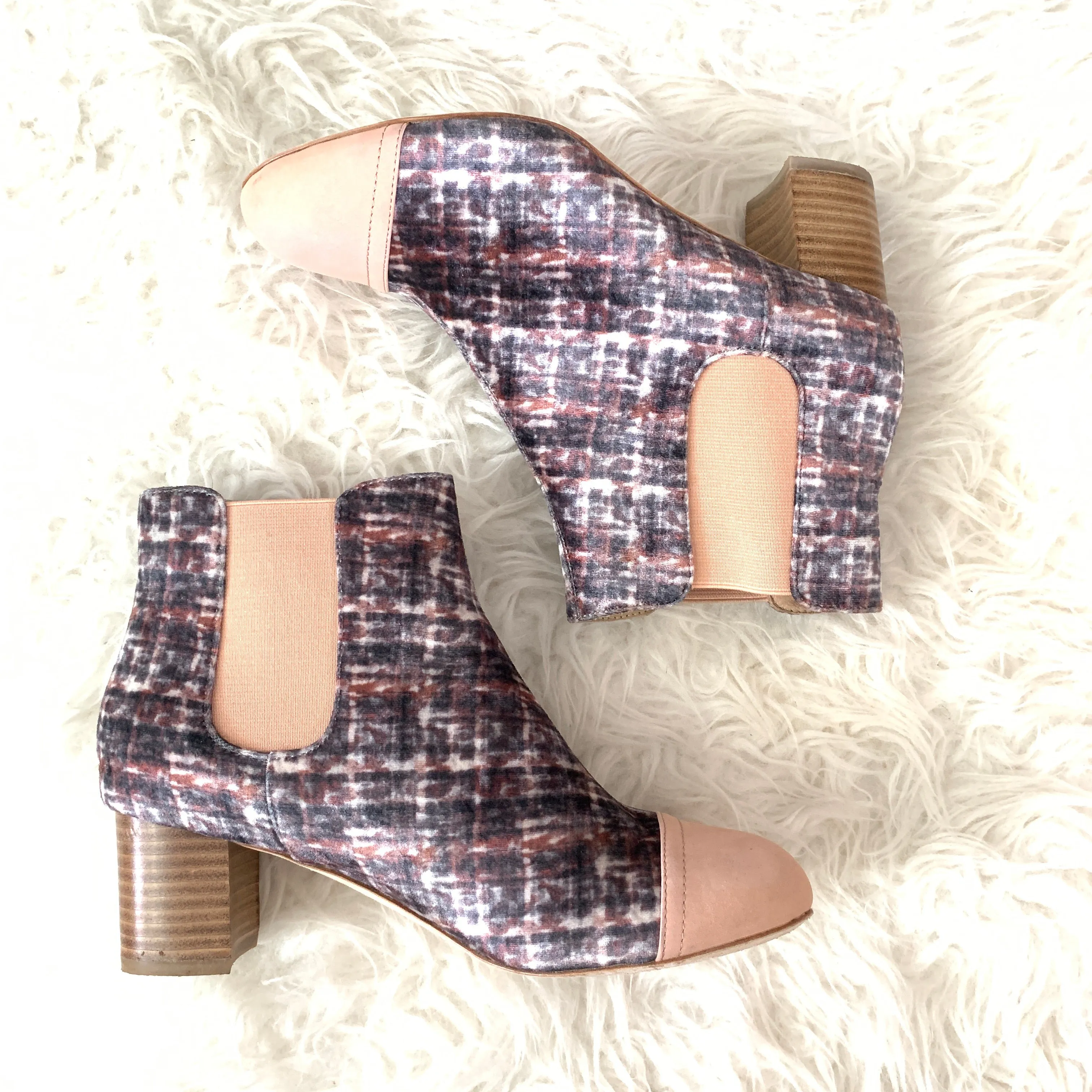 Anthropologie Velvet Booties- Size 8