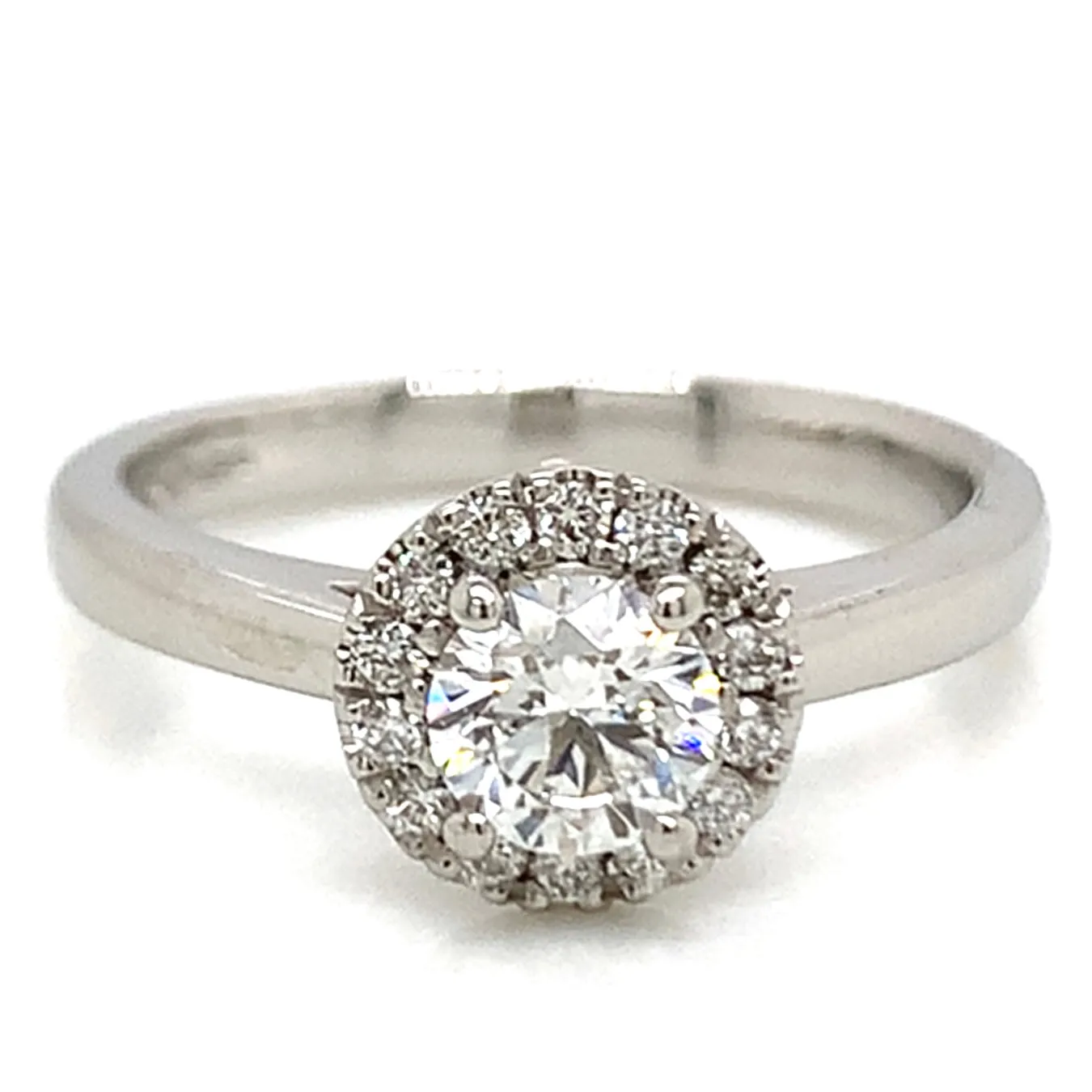 Avery - Platinum .74ct Round Halo Earth Grown Diamond Engagement Ring