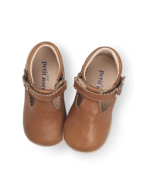 Baby Scallop T-bar - Cognac