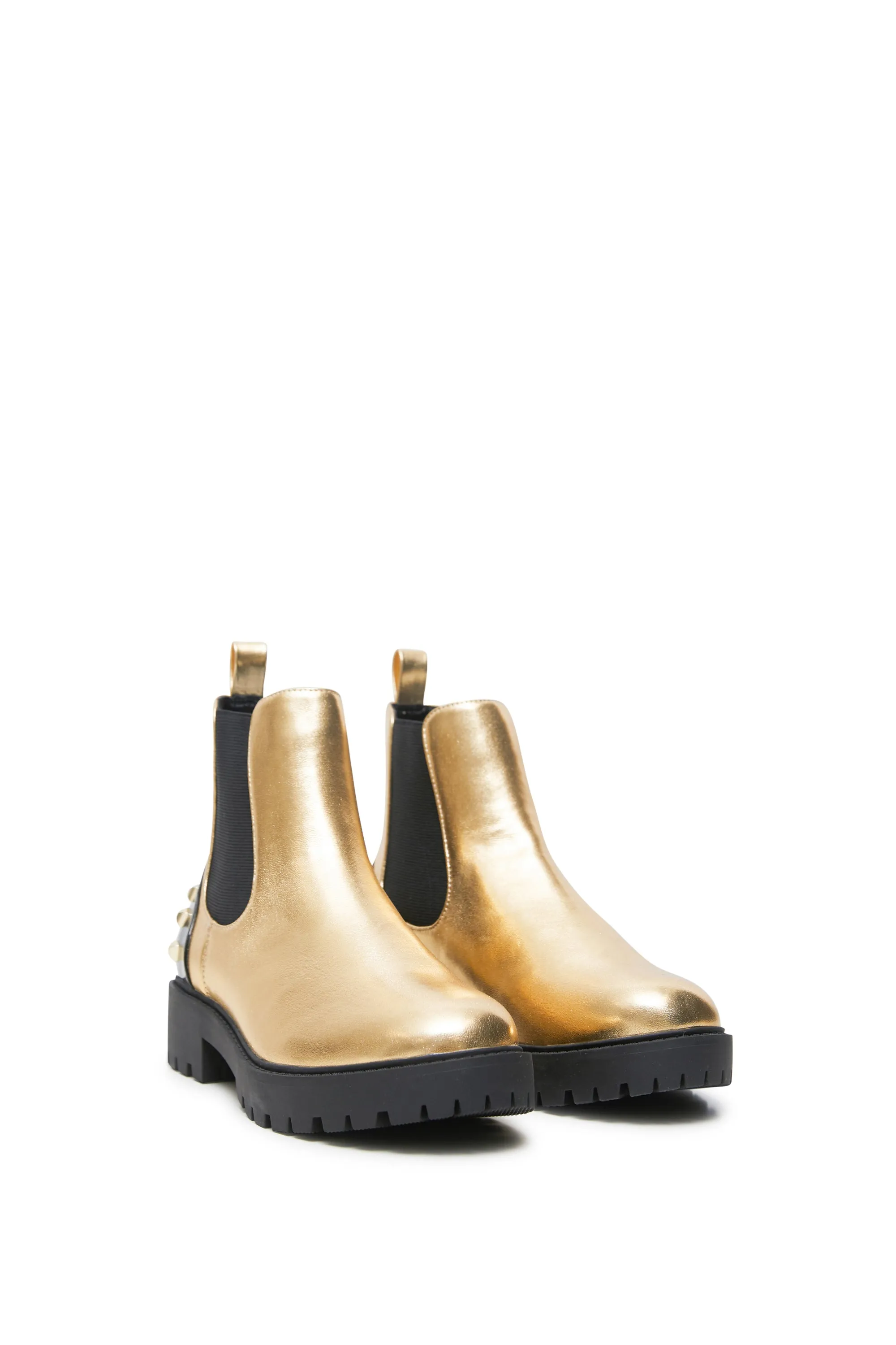 Biker Gold Chelsea Boots with Back Studs Desigual Style 21WSAP05