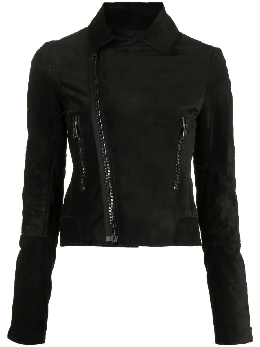 Black Suede Biker Jacket