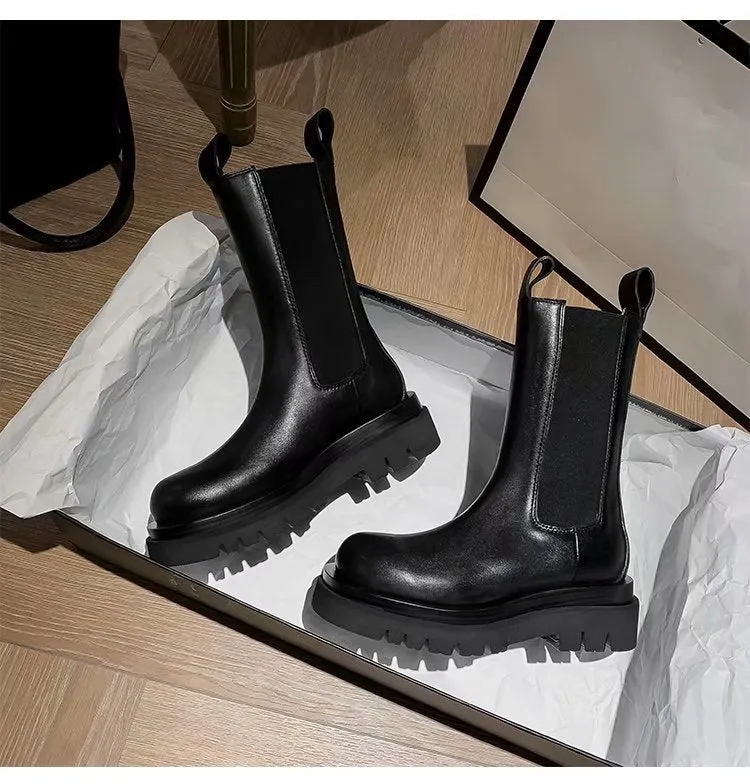 Boots - Jackie - Women Martin Moon Tube Boot- Thick Sole