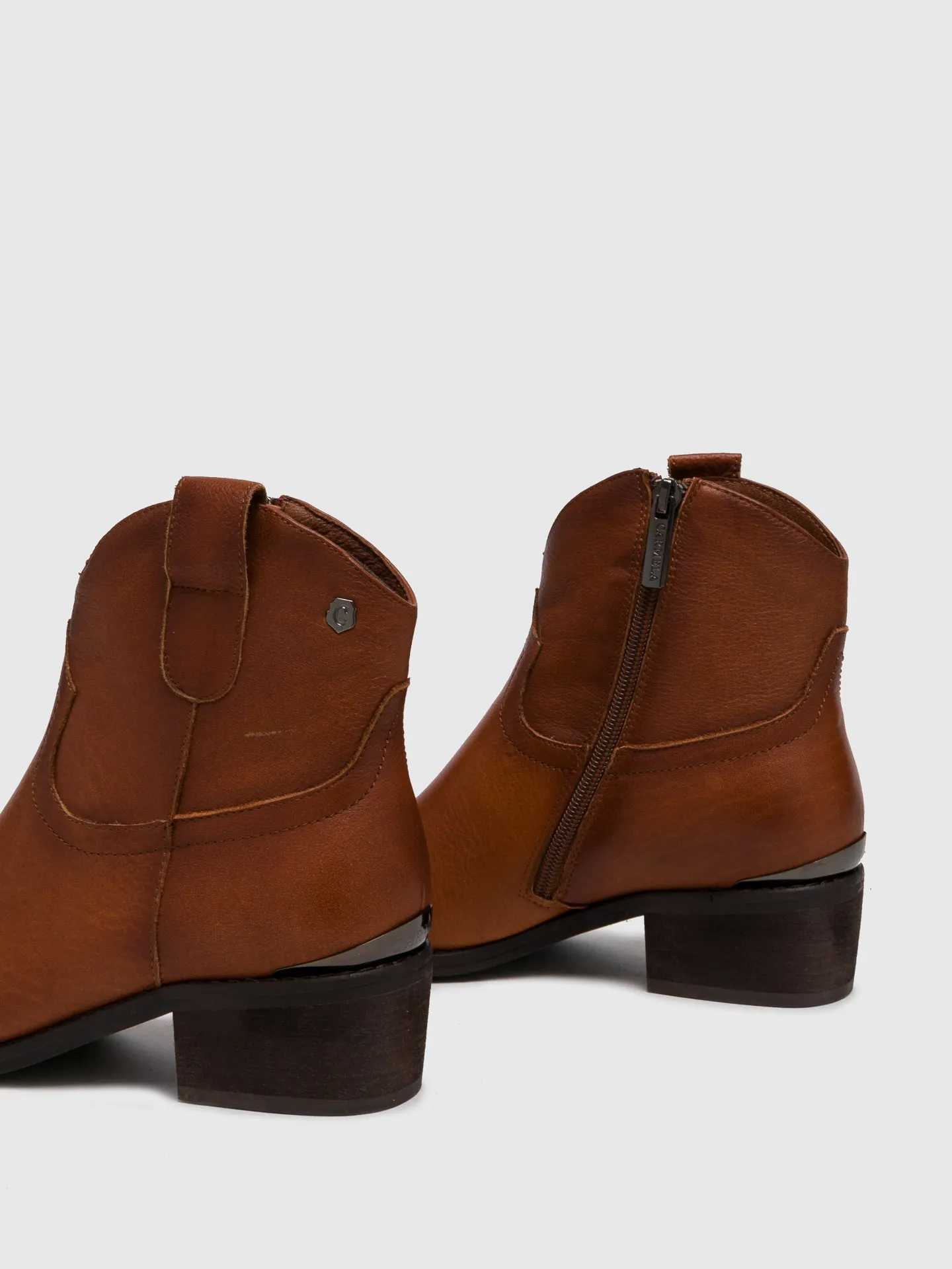 Camel Cowboy Ankle Boots
