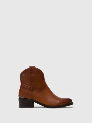 Camel Cowboy Ankle Boots