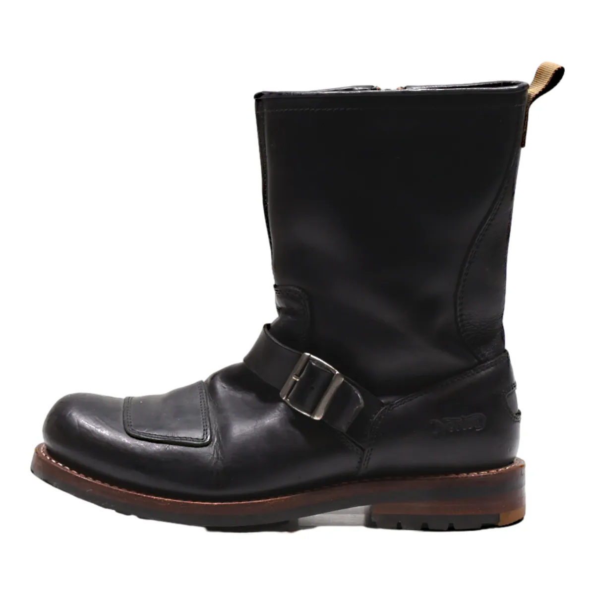 CLARKS Biker Boots Black Leather Mens UK 10.5