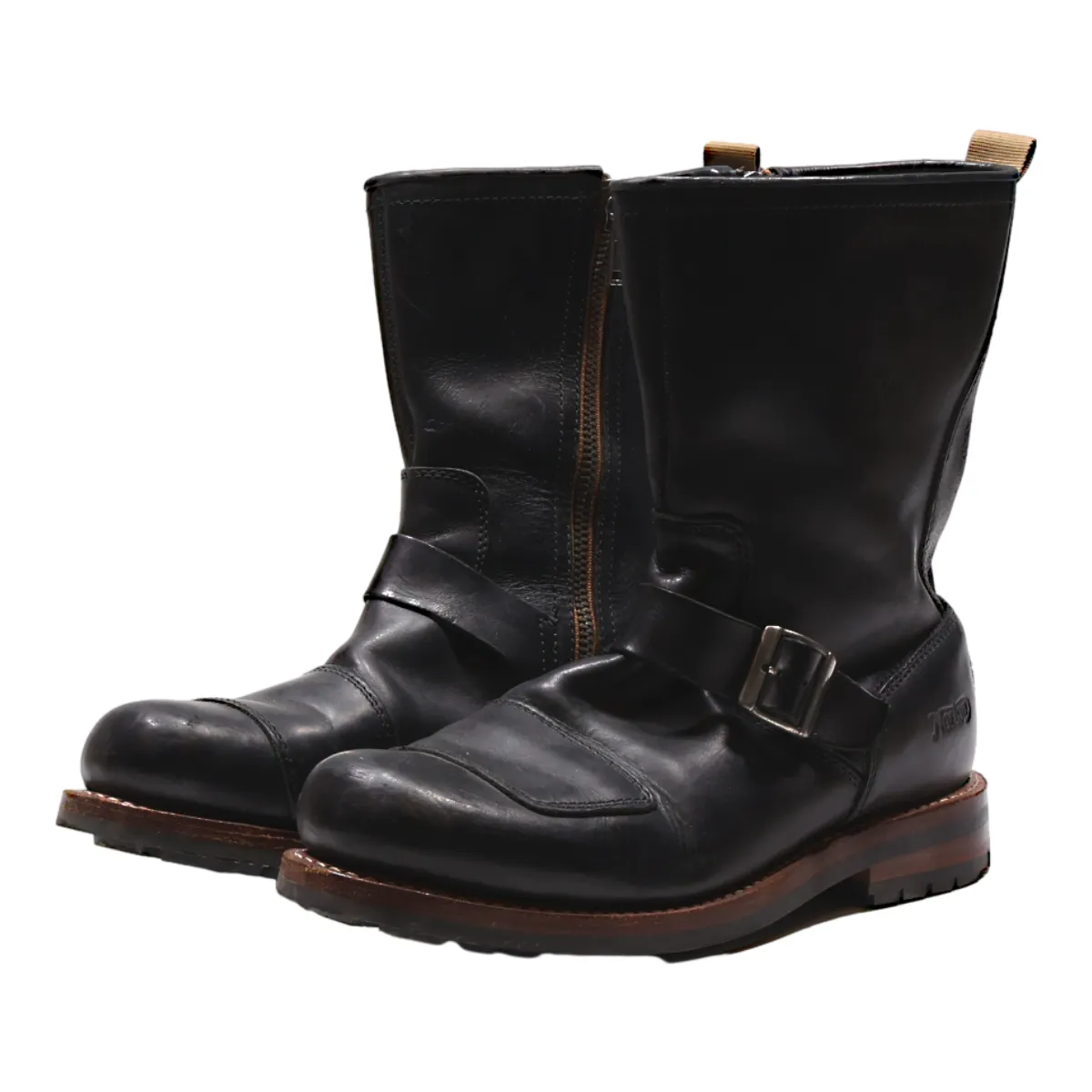 CLARKS Biker Boots Black Leather Mens UK 10.5