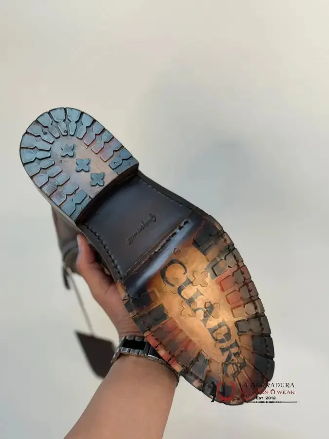 CUADRA SHORT BOOTS PYTHON BROWN LASER & WOVEN ROUND TOE