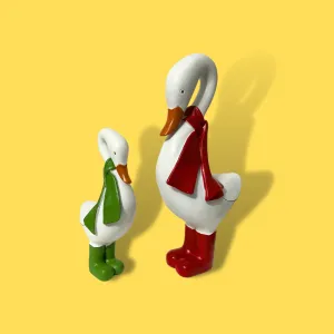 Cute Holiday Ducks in Scarfs and Boots (Set of 2) | Resin Holiday Ducks
