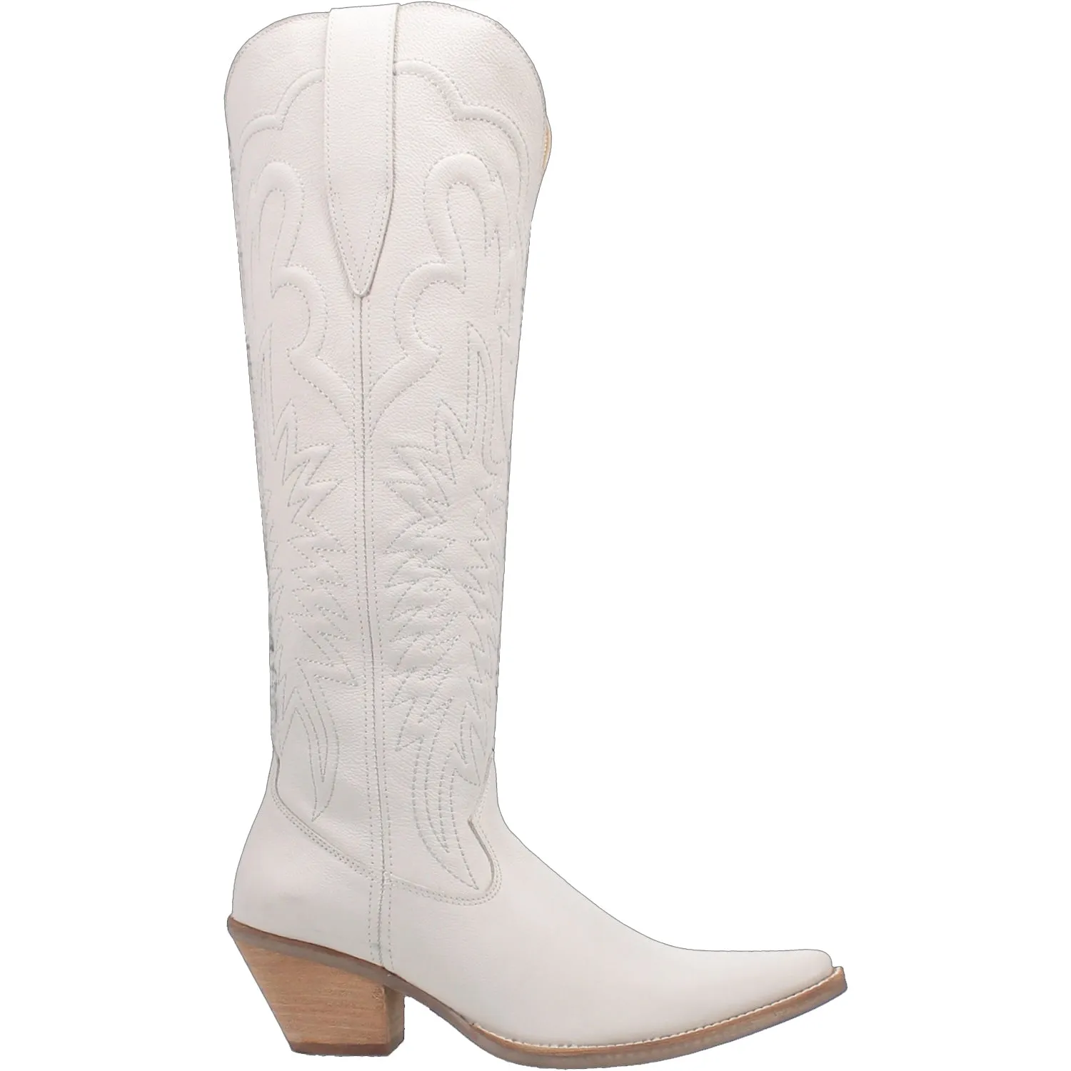 Dingo Womens Raisin Kane White Leather Cowboy Boots