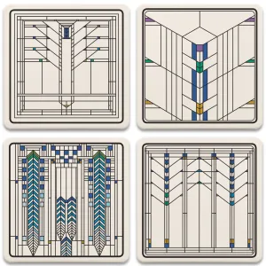 Ennis House Windows Coasters, Set of 4