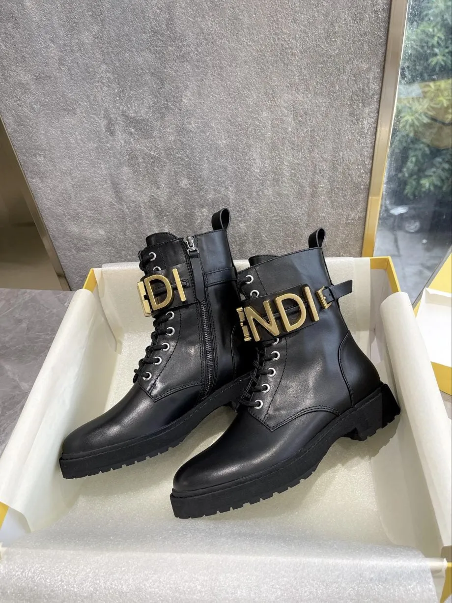 FD Fenigraphy Biker Boots Black For Women 8T8355AKY6F1H1K