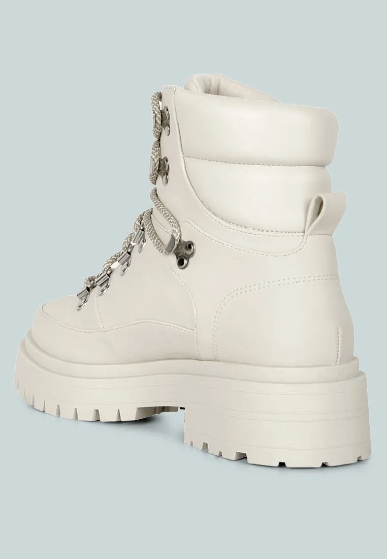 goliath lace up chunky biker boots