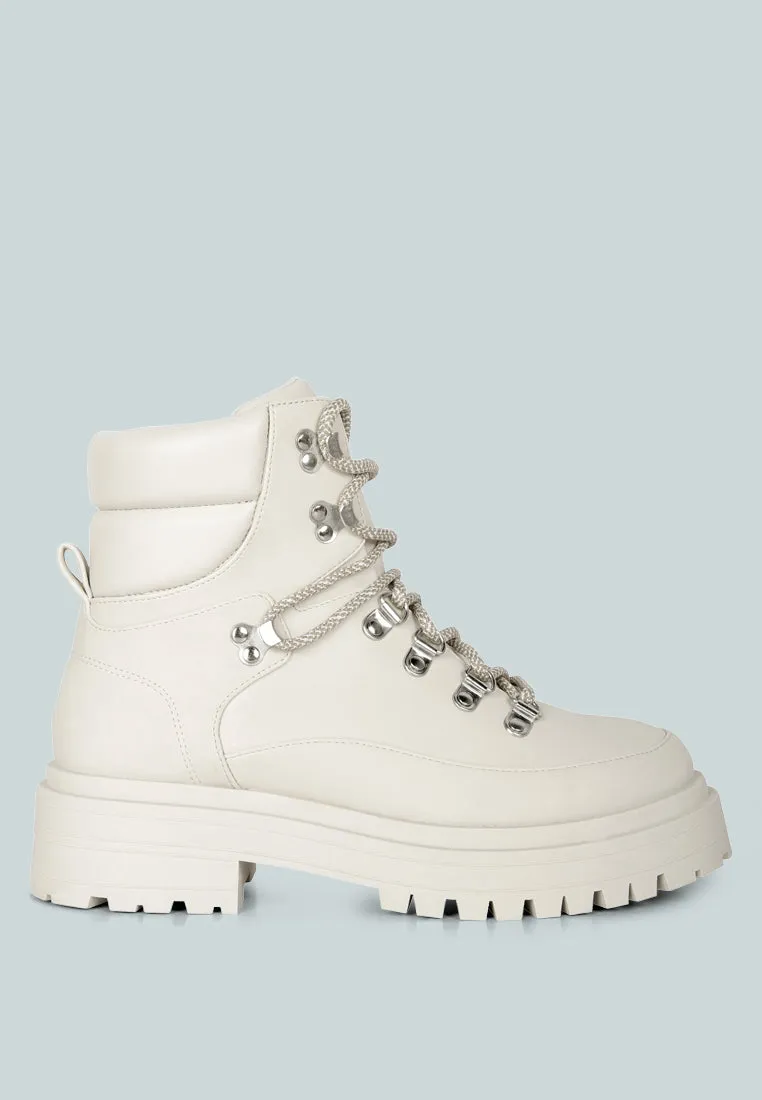 goliath lace up chunky biker boots