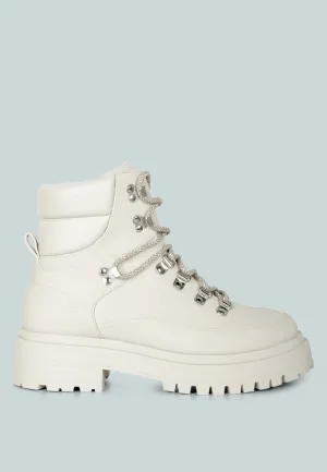 goliath lace up chunky biker boots
