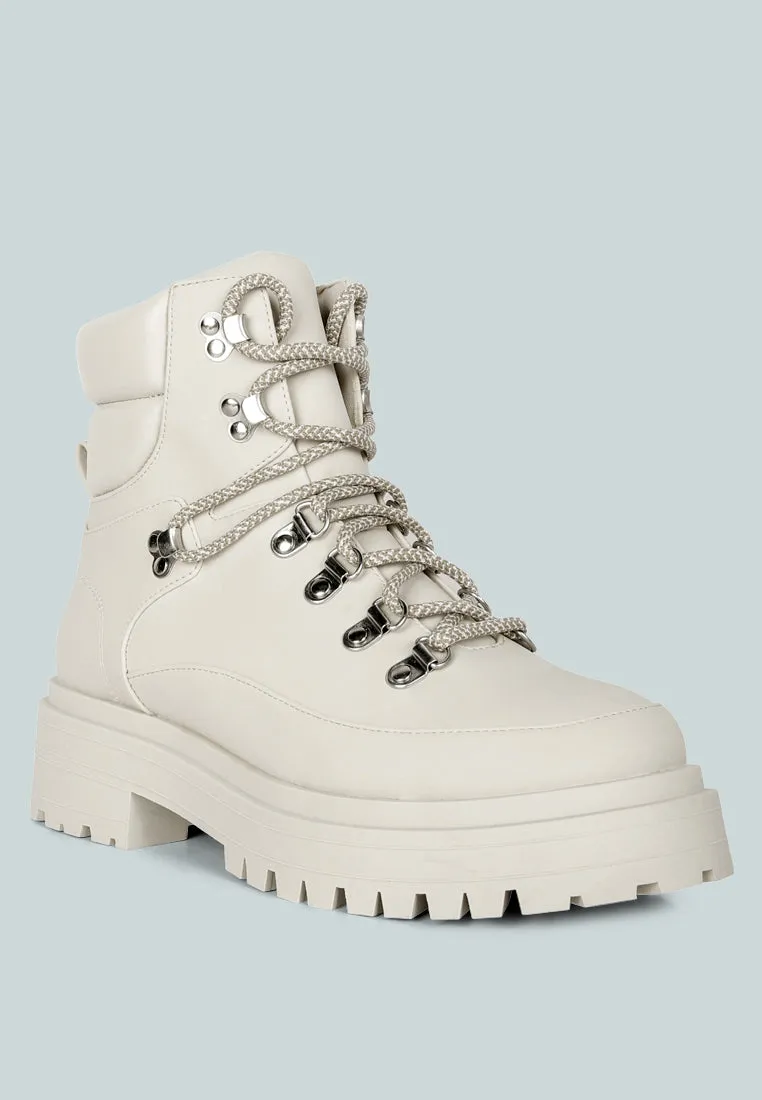 goliath lace up chunky biker boots