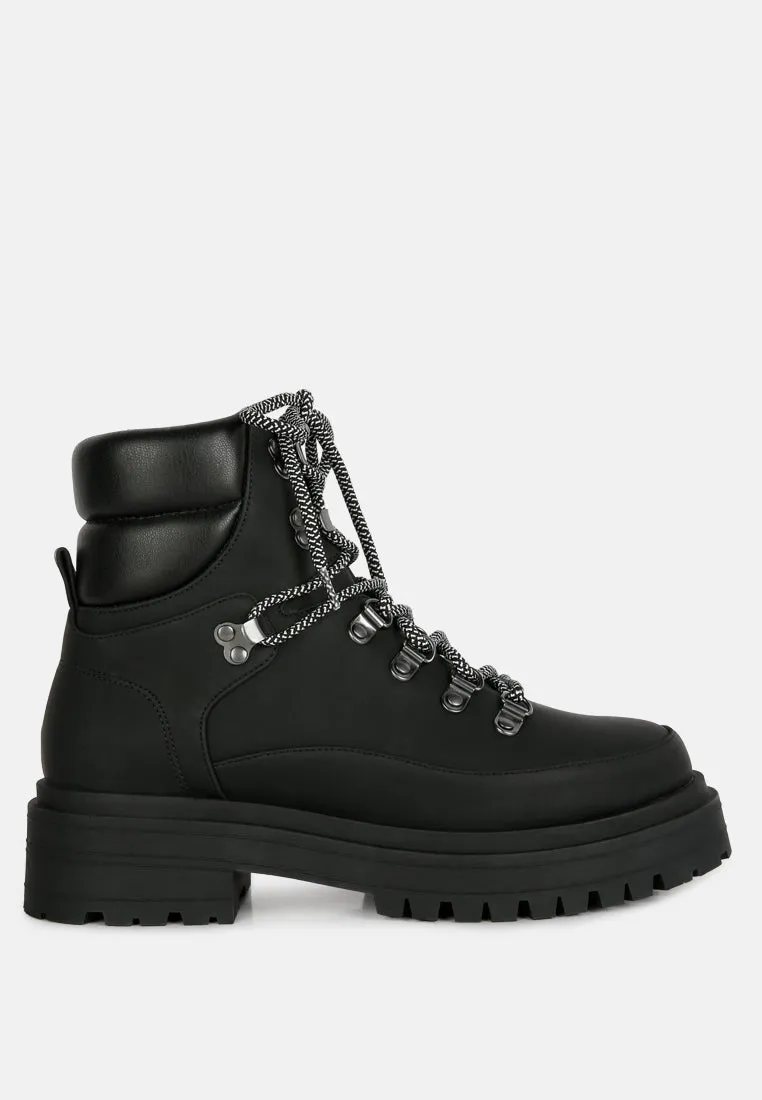 goliath lace up chunky biker boots