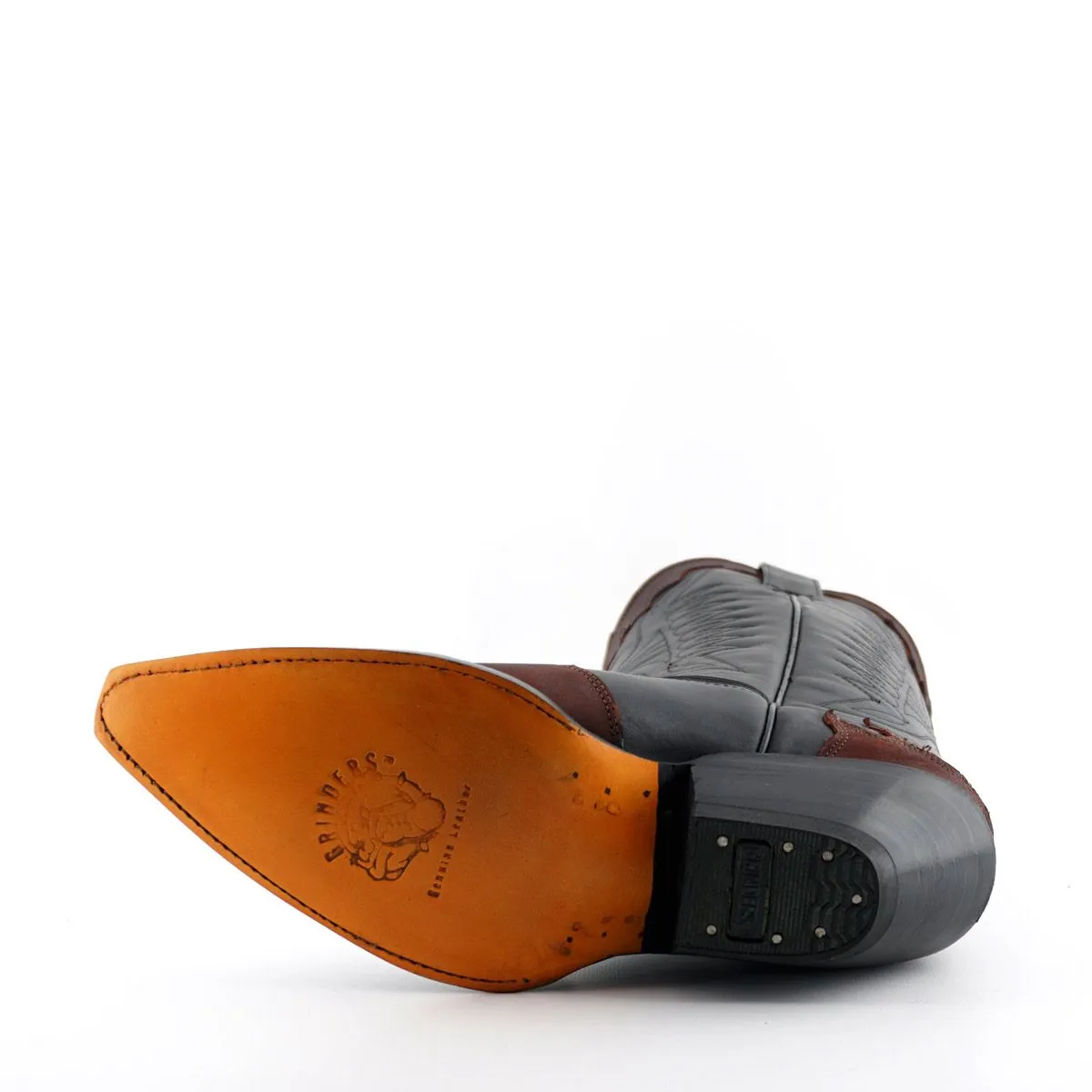 Grinders - Arizona Hi Black and Brown Leather Cowboy / Western  Style Boots