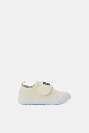 Infant Boys Cream Velcro Pumps