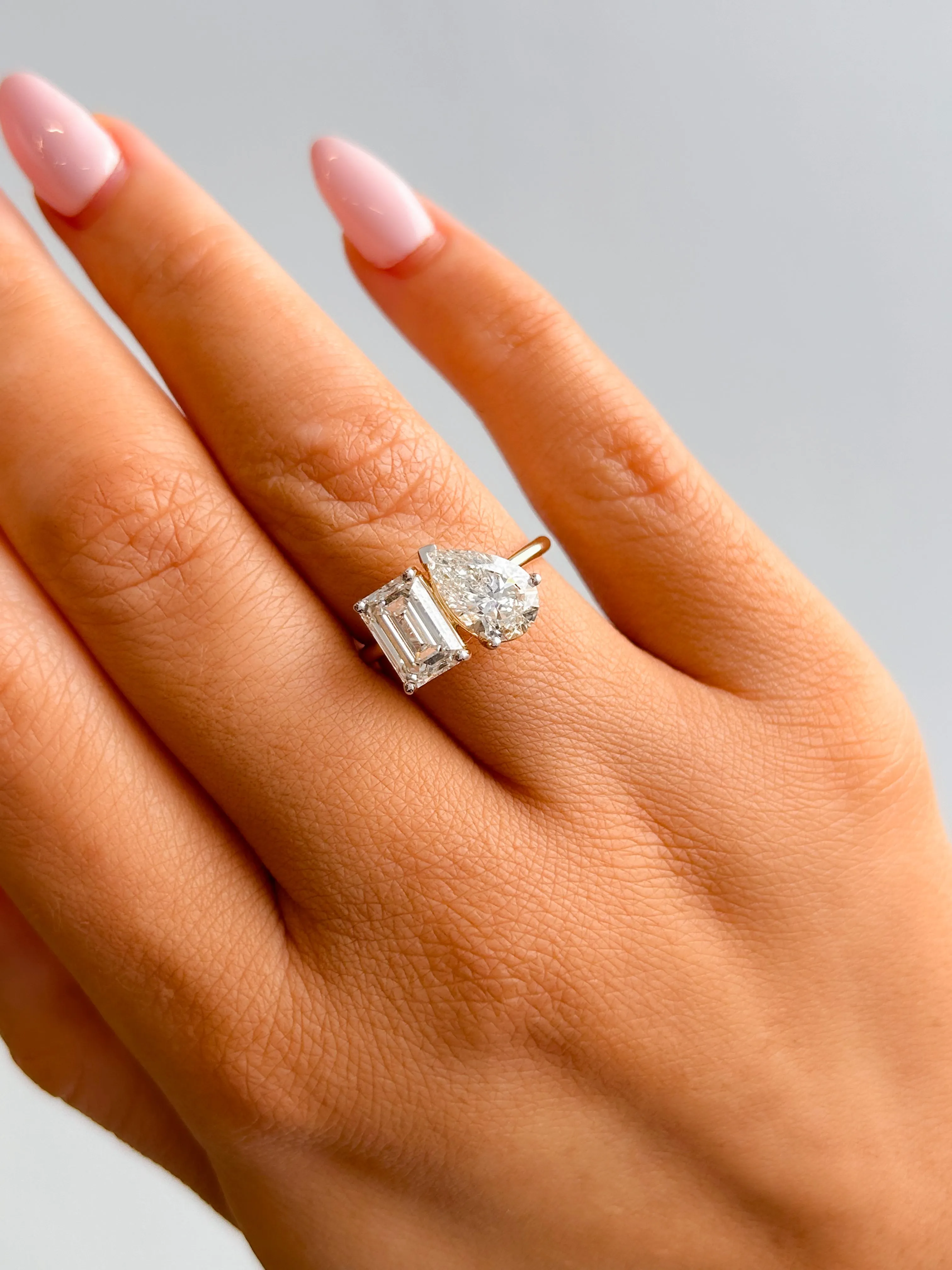 Jordan - 14ct Yellow Gold 3.26ct Laboratory Grown Toi Et Moi Diamond Engagement Ring