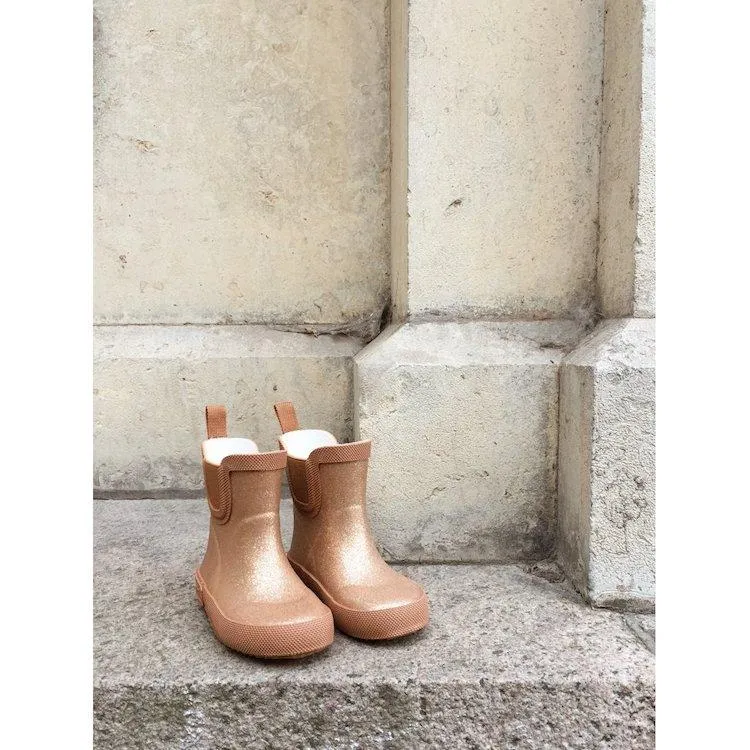 Konges Slojd Welly Boots Glitter in Tan