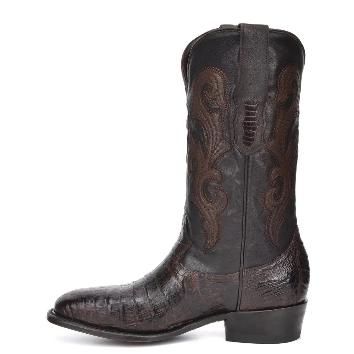 M2144 - Montana brown dress cowboy caiman boots for men