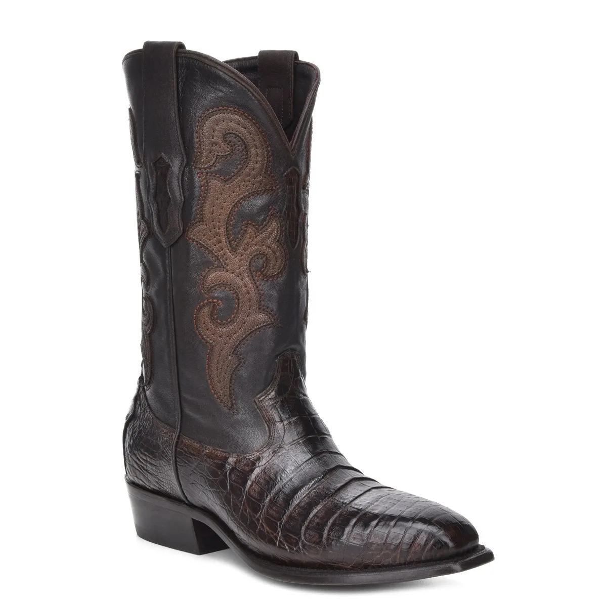 M2144 - Montana brown dress cowboy caiman boots for men