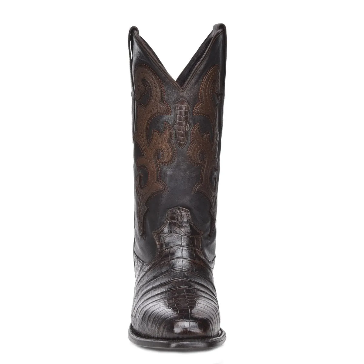 M2144 - Montana brown dress cowboy caiman boots for men