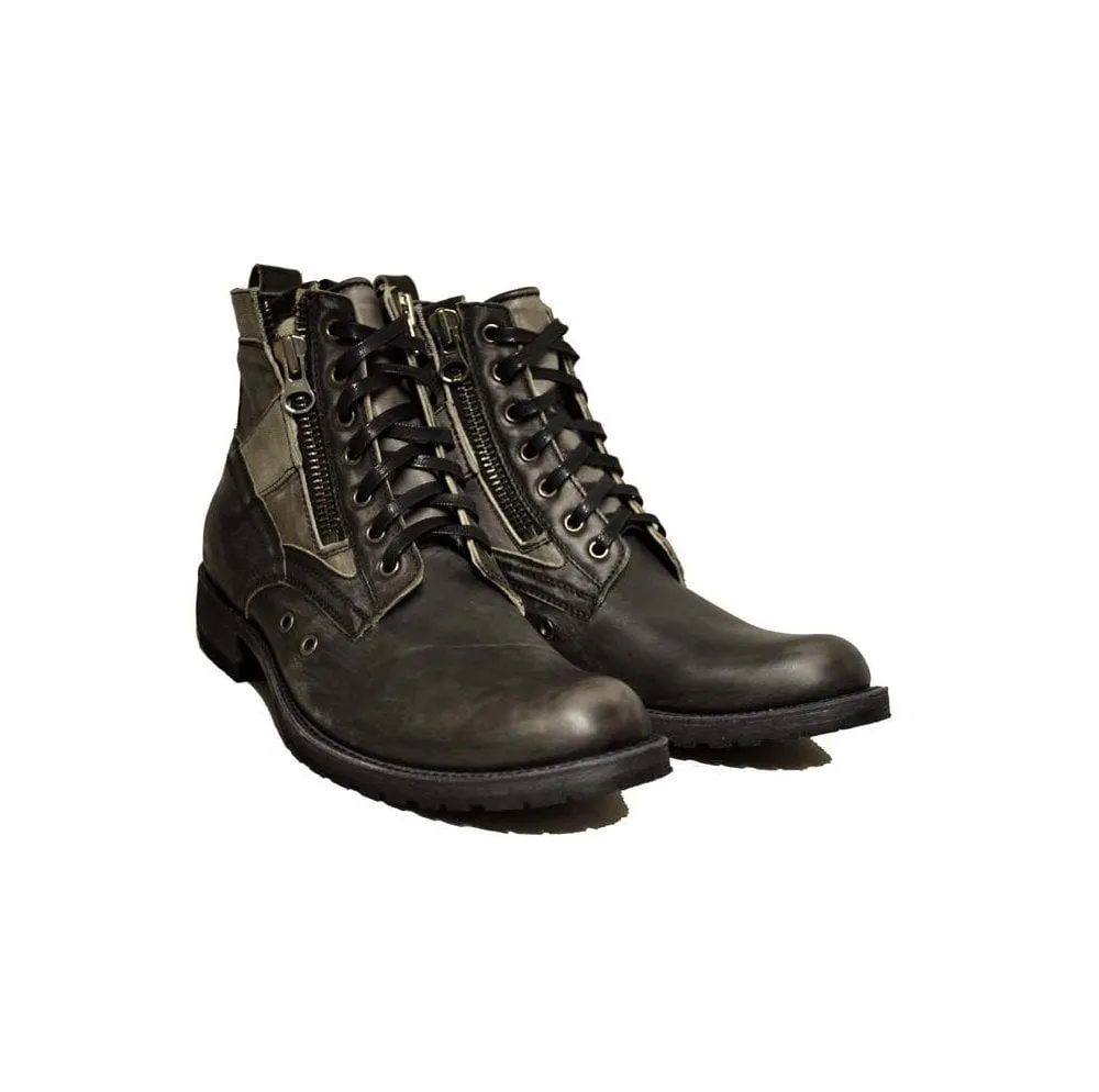 Men's Biker Boots Sendra 10111 Grey Washed Leather available size 40