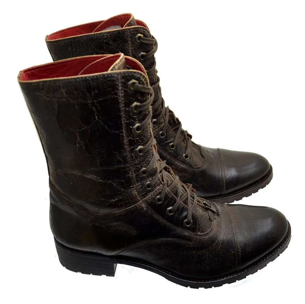 Men's Biker Boots Sendra 12663 Brown Vintage Leather available size 45