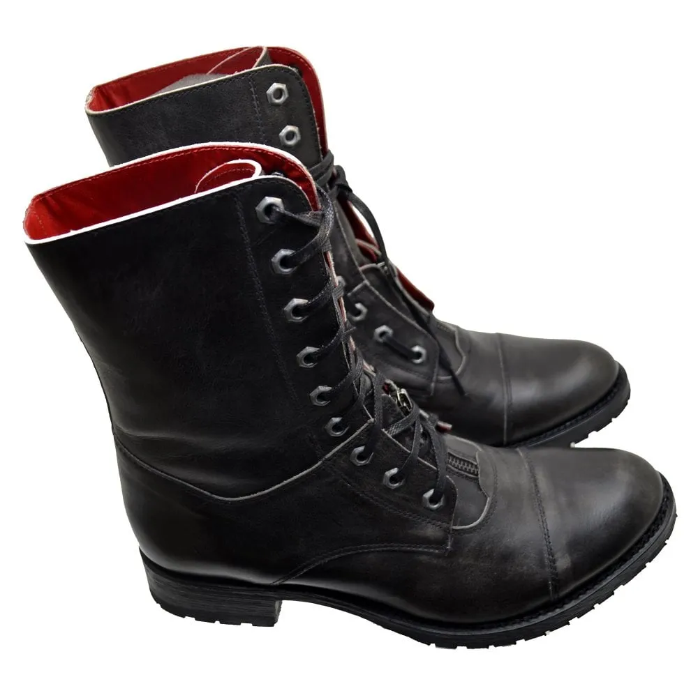 Men's Biker Boots Sendra 12663 Grey Washed Leather available size 44