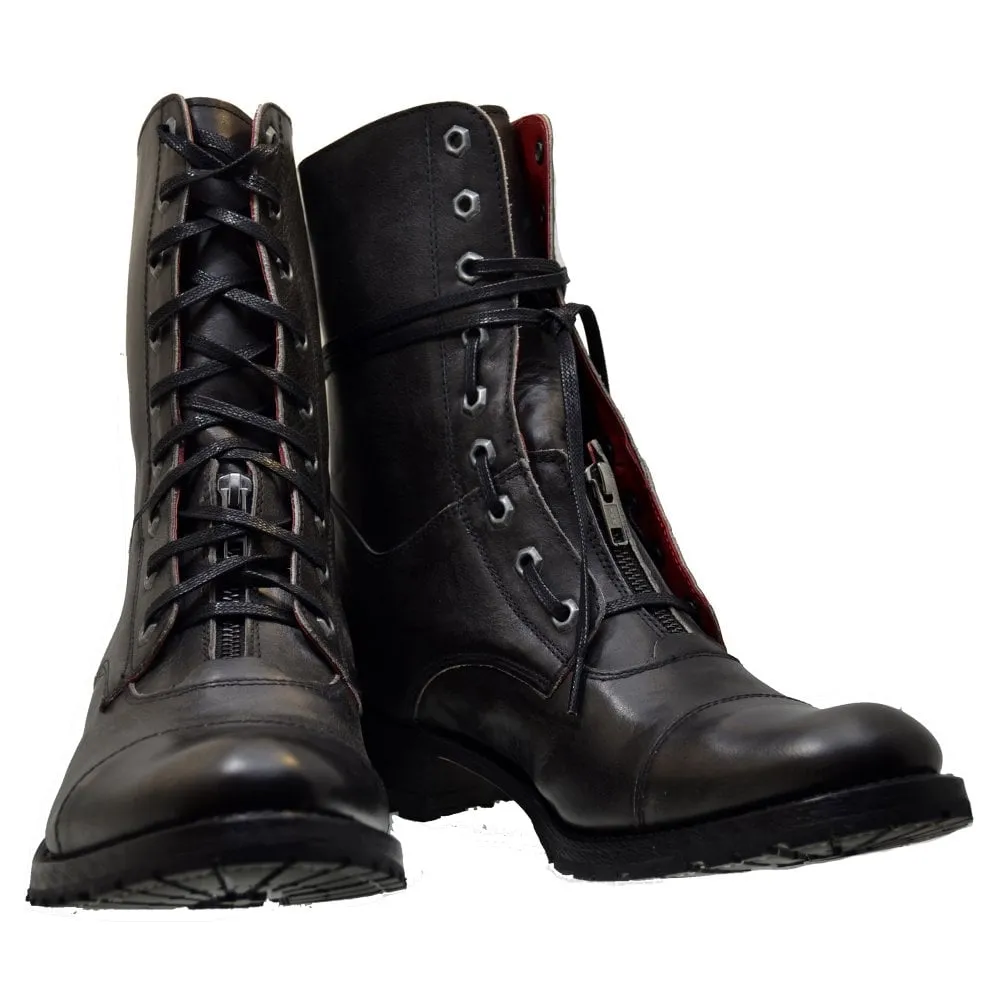 Men's Biker Boots Sendra 12663 Grey Washed Leather available size 44