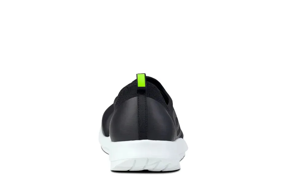 MENS OOFOS OOMG SPORT SLIP-ON RECOVERY SHOE | WHITE / BLACK