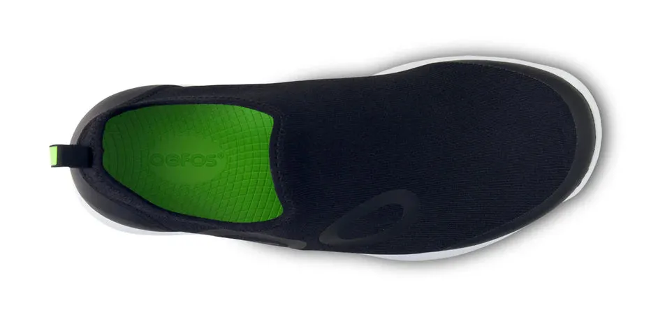 MENS OOFOS OOMG SPORT SLIP-ON RECOVERY SHOE | WHITE / BLACK