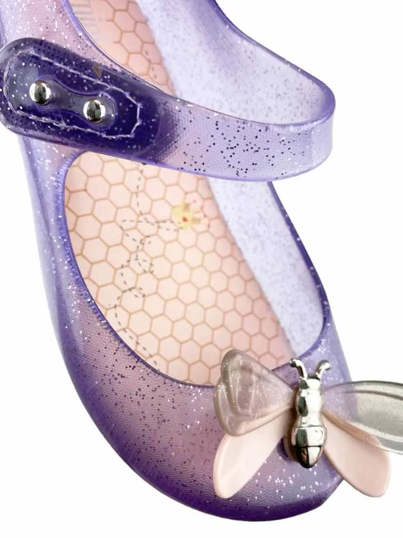 Mini Melissa Girls' Butterfly Mary Jane Jelly Shoe Purple Size 10 (approx age 5)