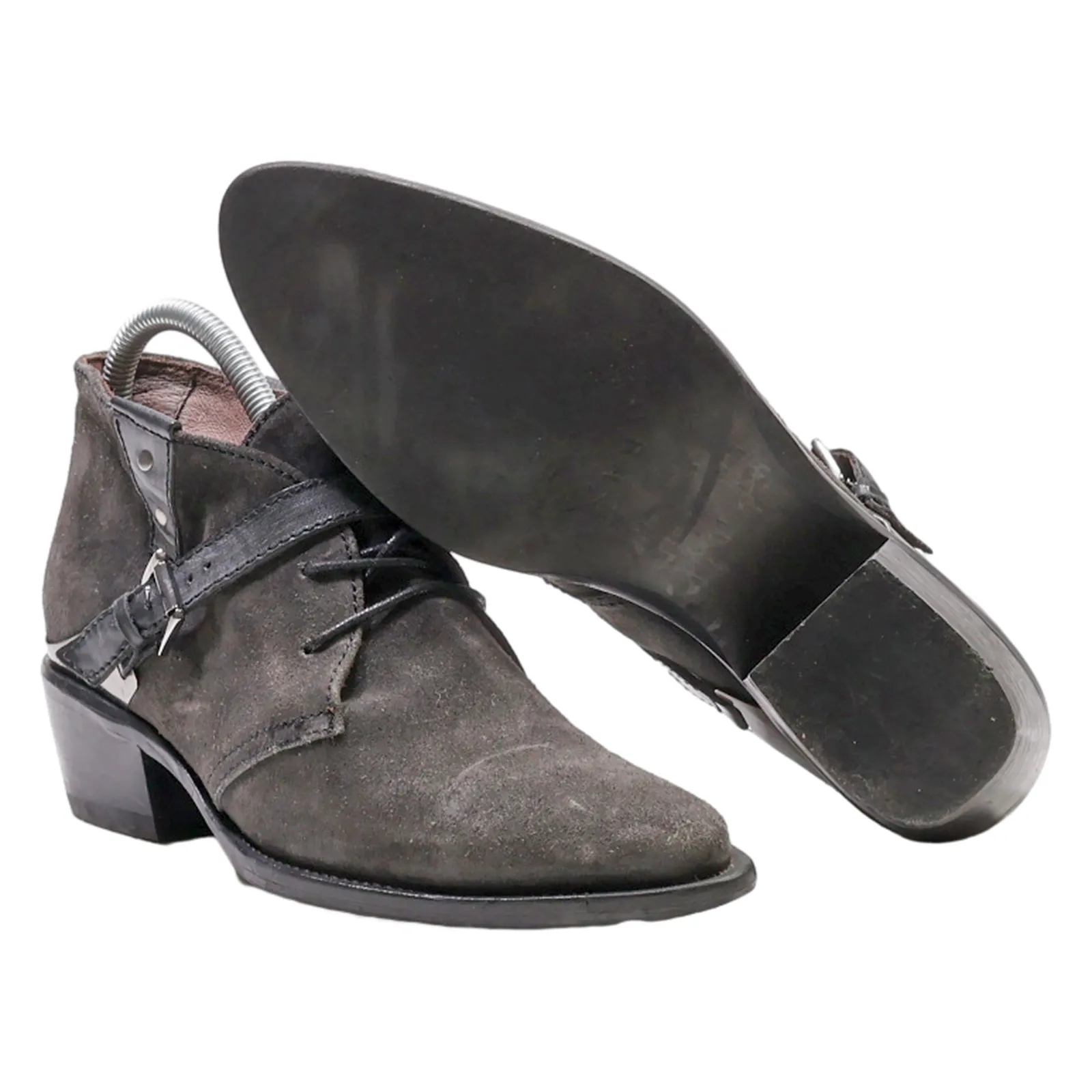MURATTI Biker Boots Grey Suede Womens UK 5