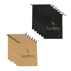 Non Woven Shoe Bag Pack Of  12 Black & Beige Plain